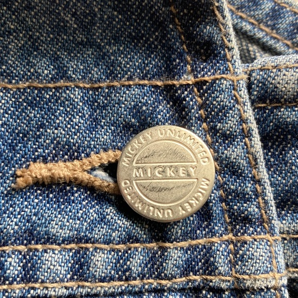 Disney Denim Short Overalls with Mickey & Floral Embroidery - Picture 10 of 14